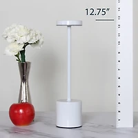 White Metal Magic Disc Cordless Lamp