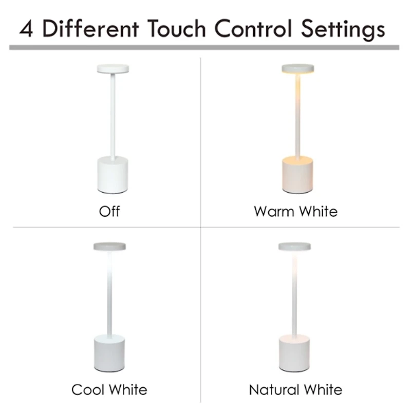 White Metal Magic Disc Cordless Lamp