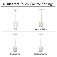 White Metal Magic Disc Cordless Lamp