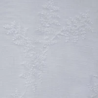 White Sheer Floral Curtain Panel, 108 in.