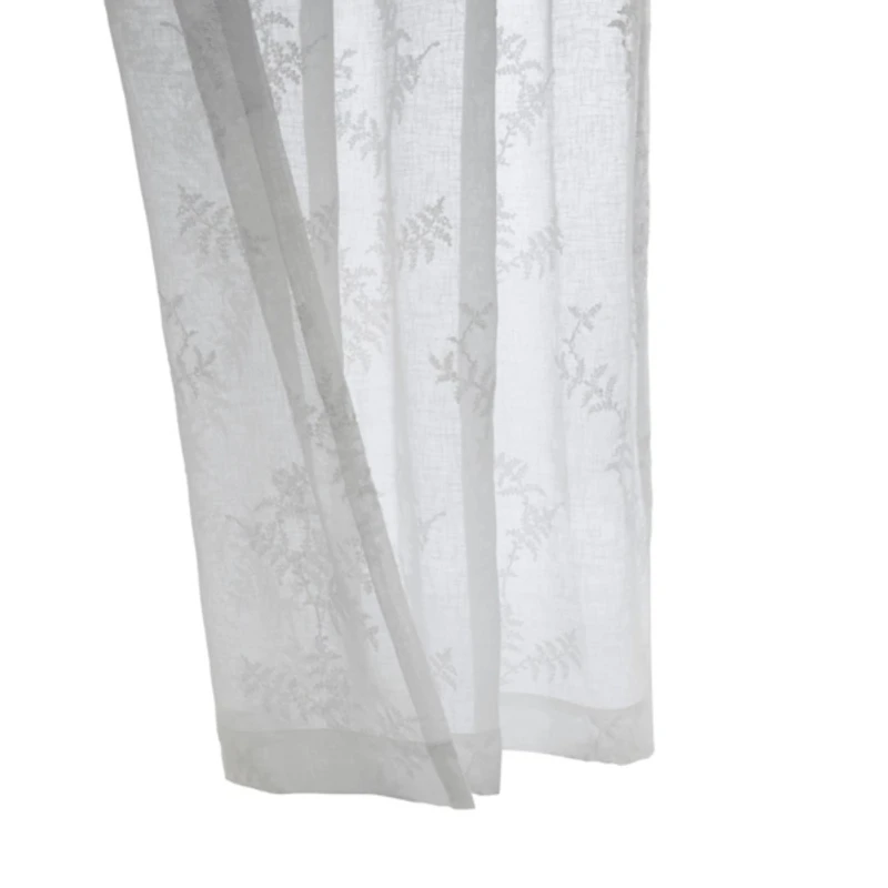White Sheer Floral Curtain Panel, 108 in.
