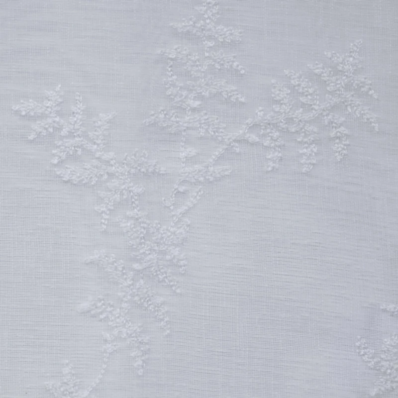 White Sheer Floral Curtain Panel, 95 in.