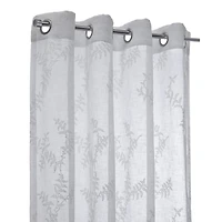 White Sheer Floral Curtain Panel, 95 in.