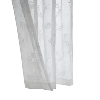 White Sheer Floral Curtain Panel, 95 in.