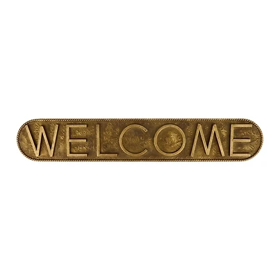 Antique Gold Metal Welcome Wall Plaque