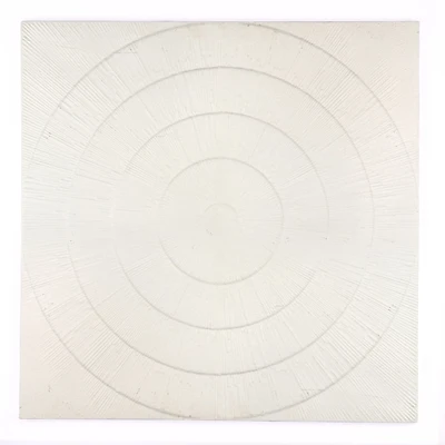 White Metal Sunburst Wall Plaque