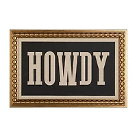 Howdy Linen Framed Wall Plaque