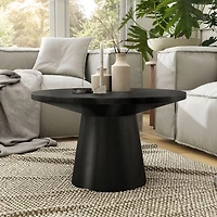 Black Wood Round Leanne Coffee Table