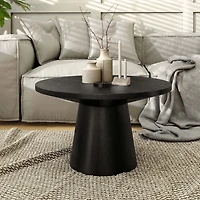 Black Wood Round Leanne Coffee Table