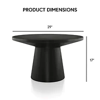 Black Wood Round Leanne Coffee Table