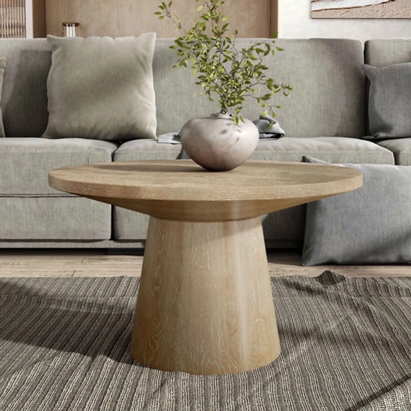 Oak Wood Round Leanne Coffee Table