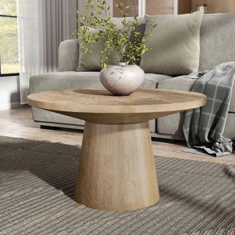 Oak Wood Round Leanne Coffee Table