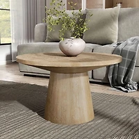 Oak Wood Round Leanne Coffee Table