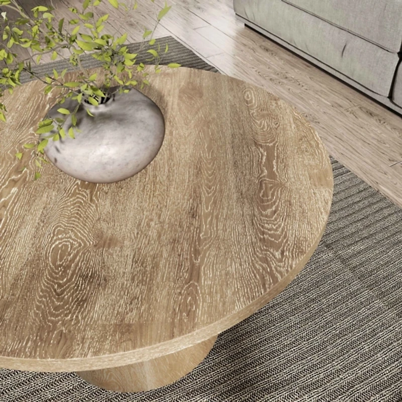 Oak Wood Round Leanne Coffee Table