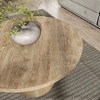 Oak Wood Round Leanne Coffee Table