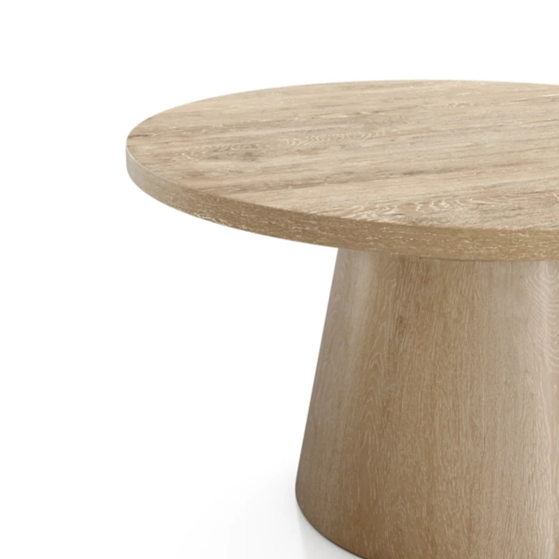 Oak Wood Round Leanne Coffee Table