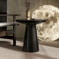 Black Wood Round Leanne Accent Table