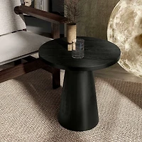 Black Wood Round Leanne Accent Table