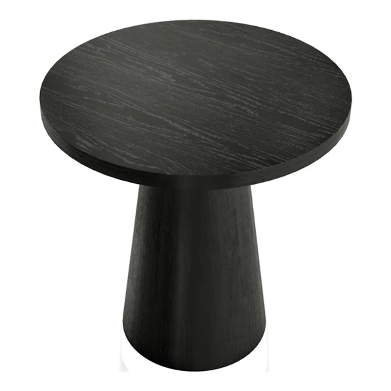 Black Wood Round Leanne Accent Table