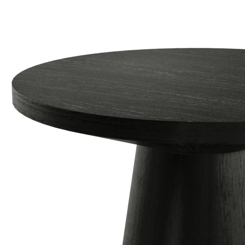 Black Wood Round Leanne Accent Table