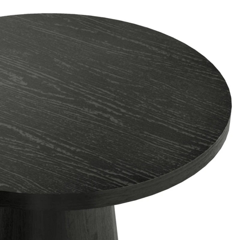 Black Wood Round Leanne Accent Table