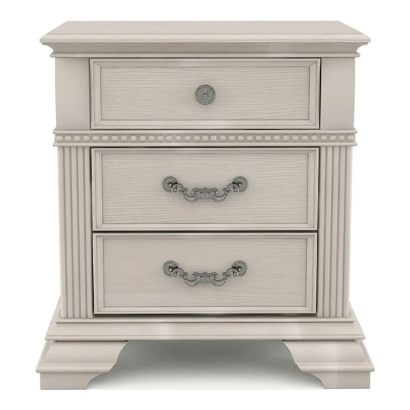 Antique White Emma 2-Drawer Wood Nightstand