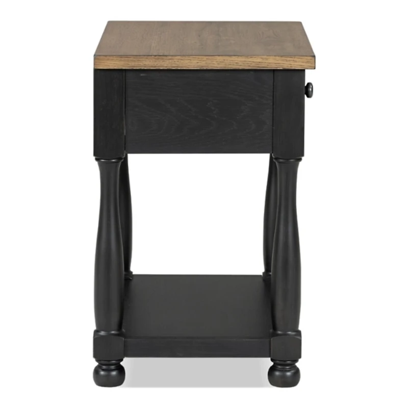 Two Tone Oak and Black Windcrest Nighstand