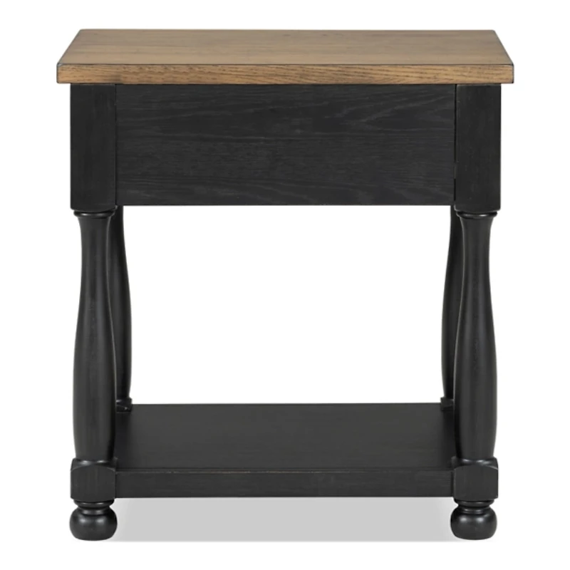 Two Tone Oak and Black Windcrest Nighstand