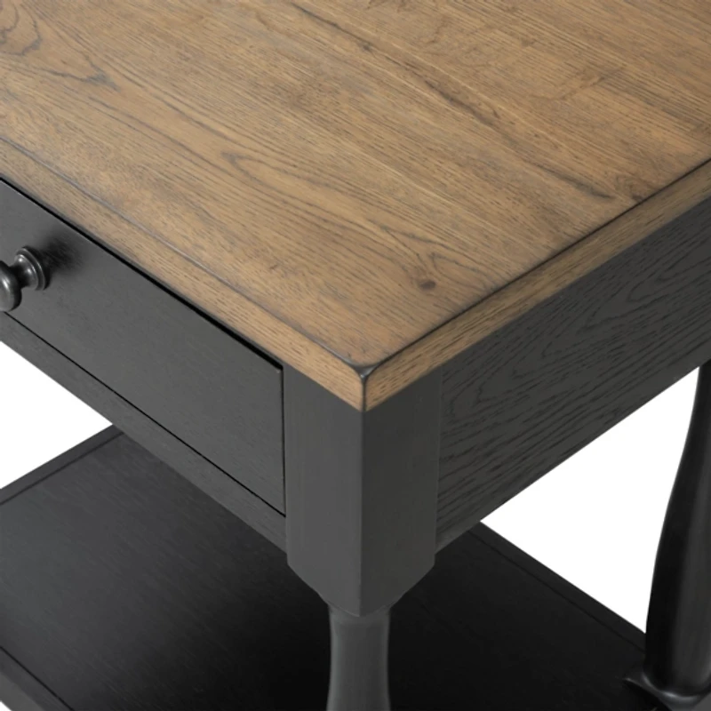 Two Tone Oak and Black Windcrest Nighstand