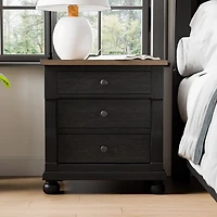 Two Tone Oak and Black Windcrest Nighstand