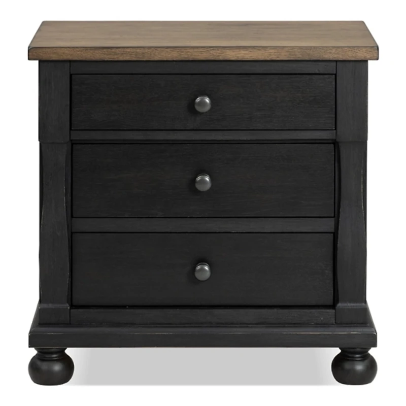 Two Tone Oak and Black Windcrest Nighstand