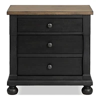 Two Tone Oak and Black Windcrest Nighstand