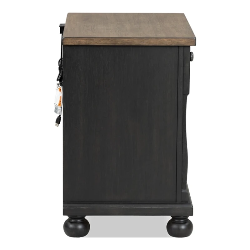 Two Tone Oak and Black Windcrest Nighstand