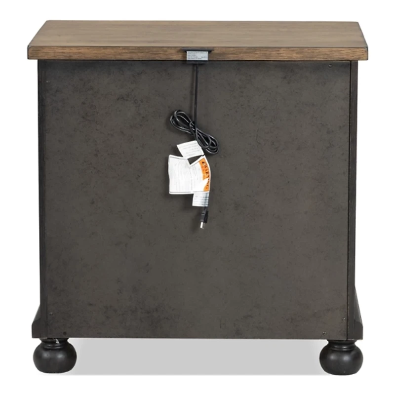 Two Tone Oak and Black Windcrest Nighstand