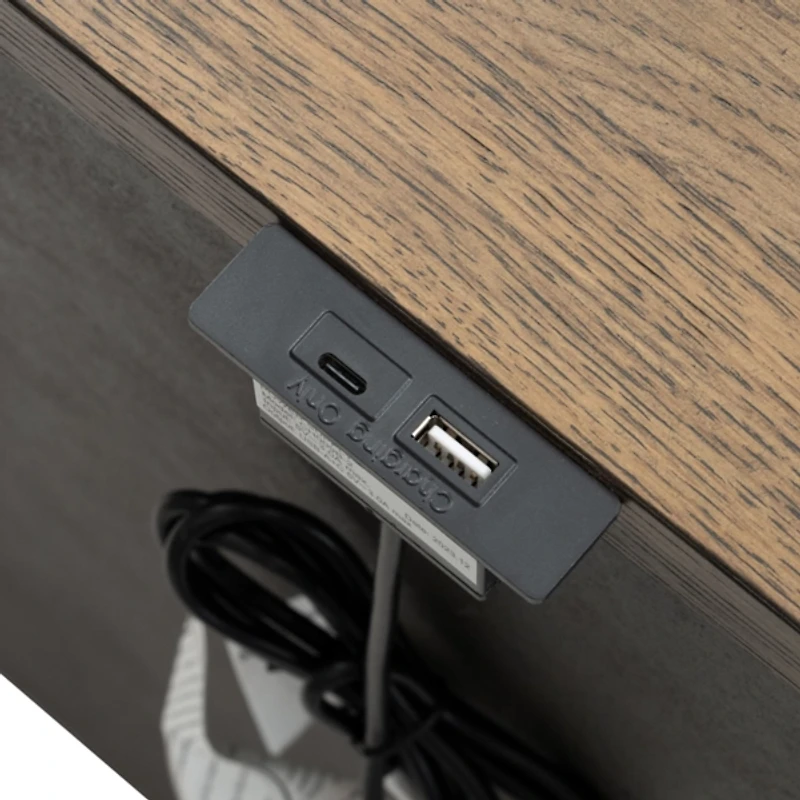 Two Tone Oak and Black Windcrest Nighstand