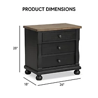 Two Tone Oak and Black Windcrest Nighstand