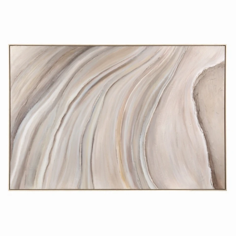 Neutral Textured Abstract Framed Canvas Art Print