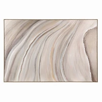 Neutral Textured Abstract Framed Canvas Art Print
