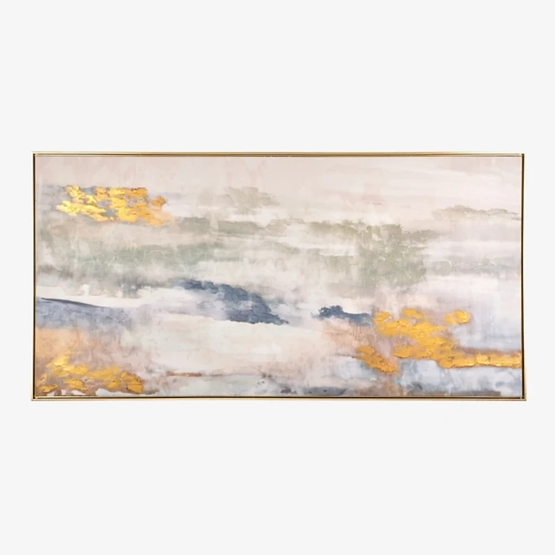 Golden Tides Framed Canvas Art Print