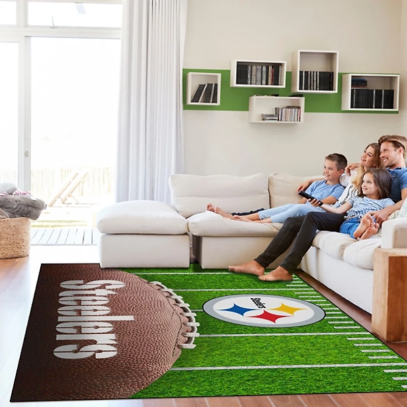 Pittsburgh Steelers Field Washable Area Rug, 5x7