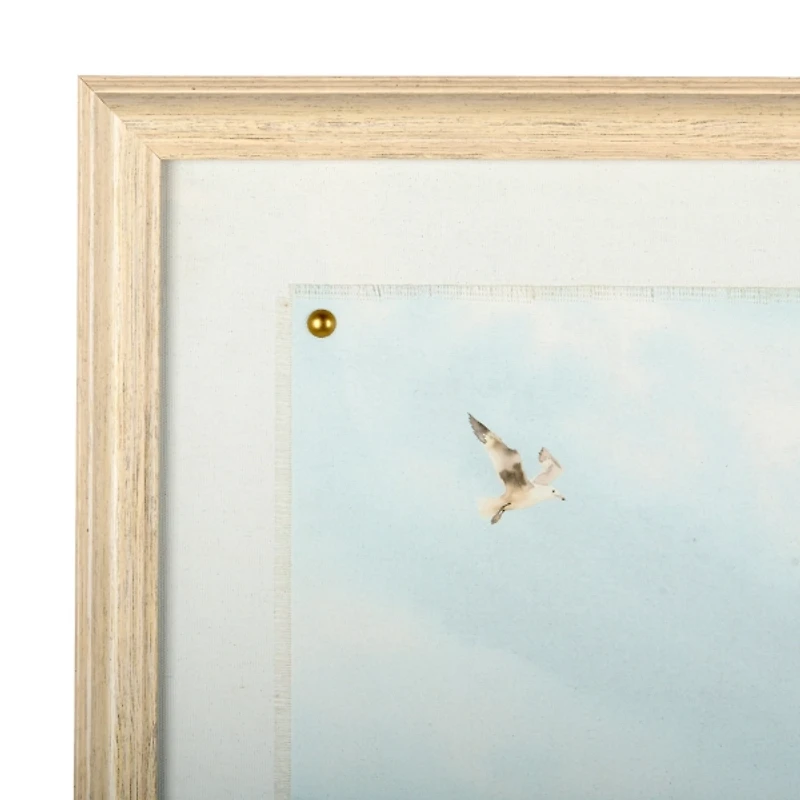 Beach Scene on Linen Framed Art Print