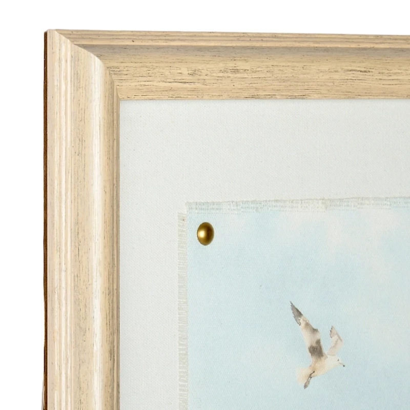 Beach Scene on Linen Framed Art Print