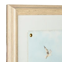 Beach Scene on Linen Framed Art Print