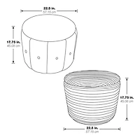 Light Gray Tufted Sherpa Storage Ottoman