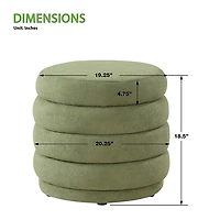 Moss Green Tufted Cecil Storage Ottoman