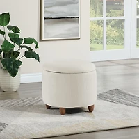 Snow White Upholstered Lyra Storage Ottoman