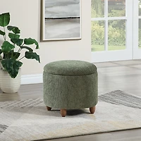 Pine Green Upholstered Lyra Storage Ottoman