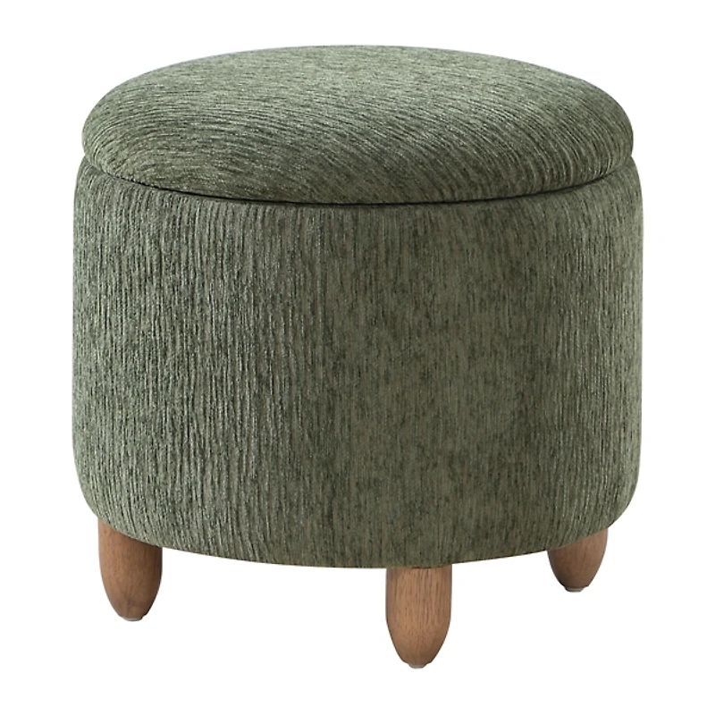 Pine Green Upholstered Lyra Storage Ottoman