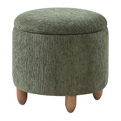 Pine Green Upholstered Lyra Storage Ottoman