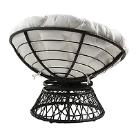 White Papasan Swivel Accent Chair